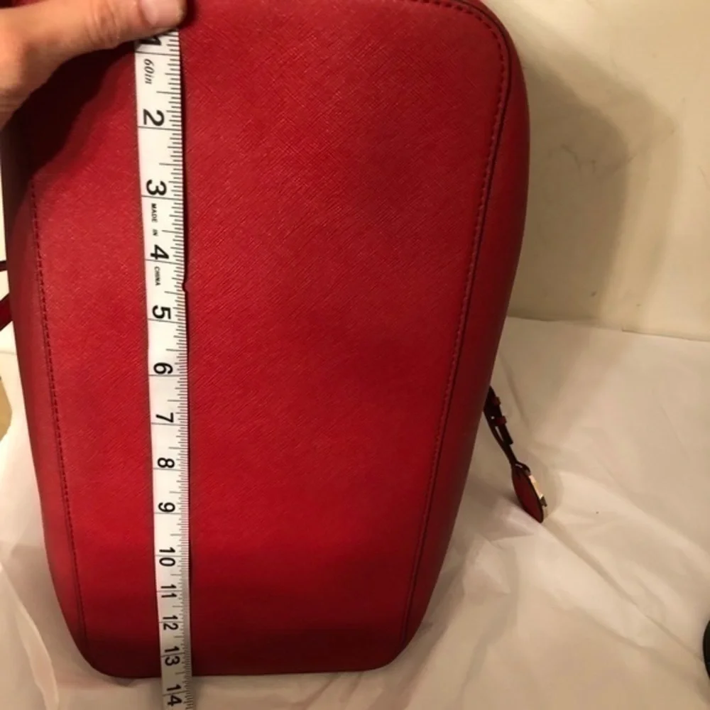 Michael kors red saffiano leather tote bag